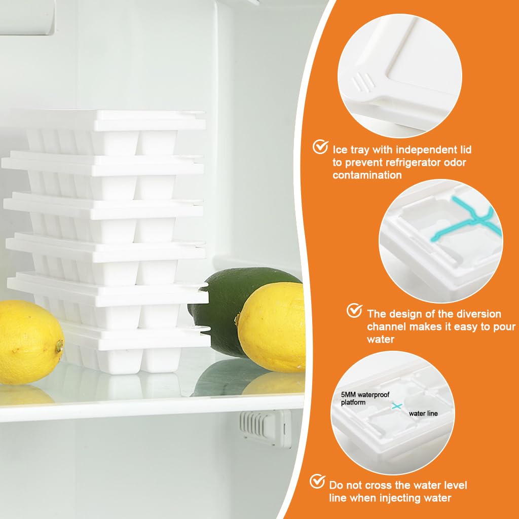 Supvox Ice Cube Tray for Cups and Mugs with 3 No Lid 10 Grid Plates | Food Grade Silicone