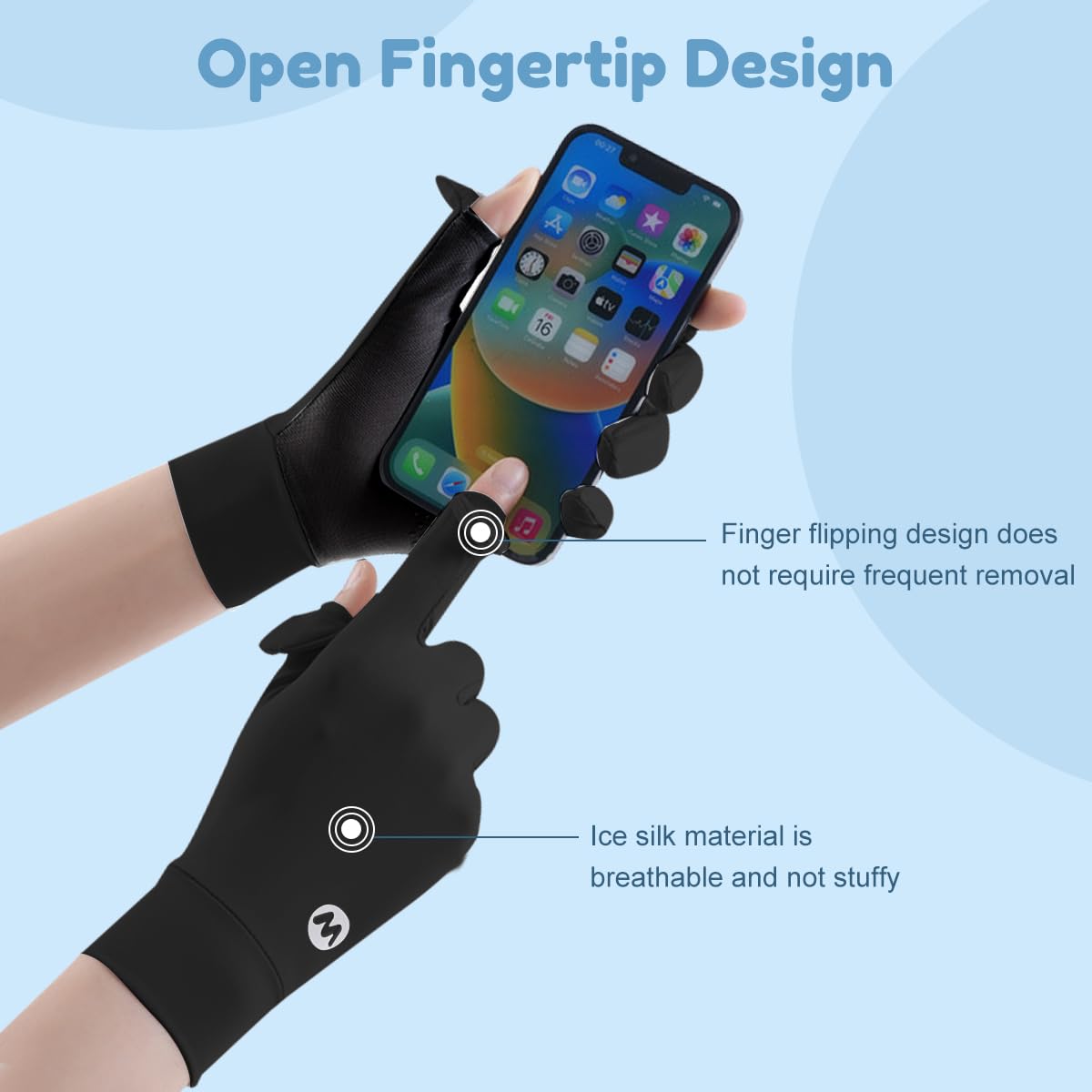 SANNIDHI Hand Gloves for Women with UPF 50+ Ice Silk Breathable Mesh | Sun Protection 2PCS