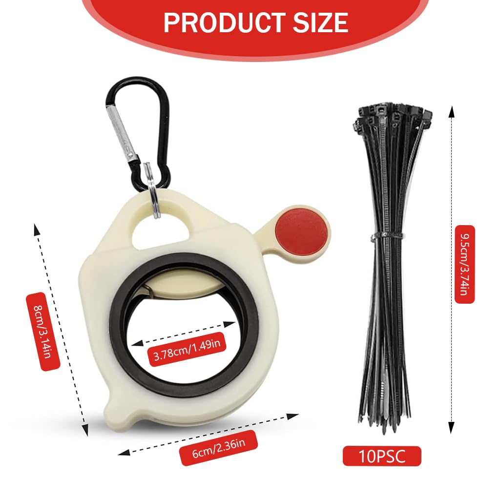 Serplex Zip Ties Organizer with Carabiner for Cable Management featuring Glow in the Dark Clip