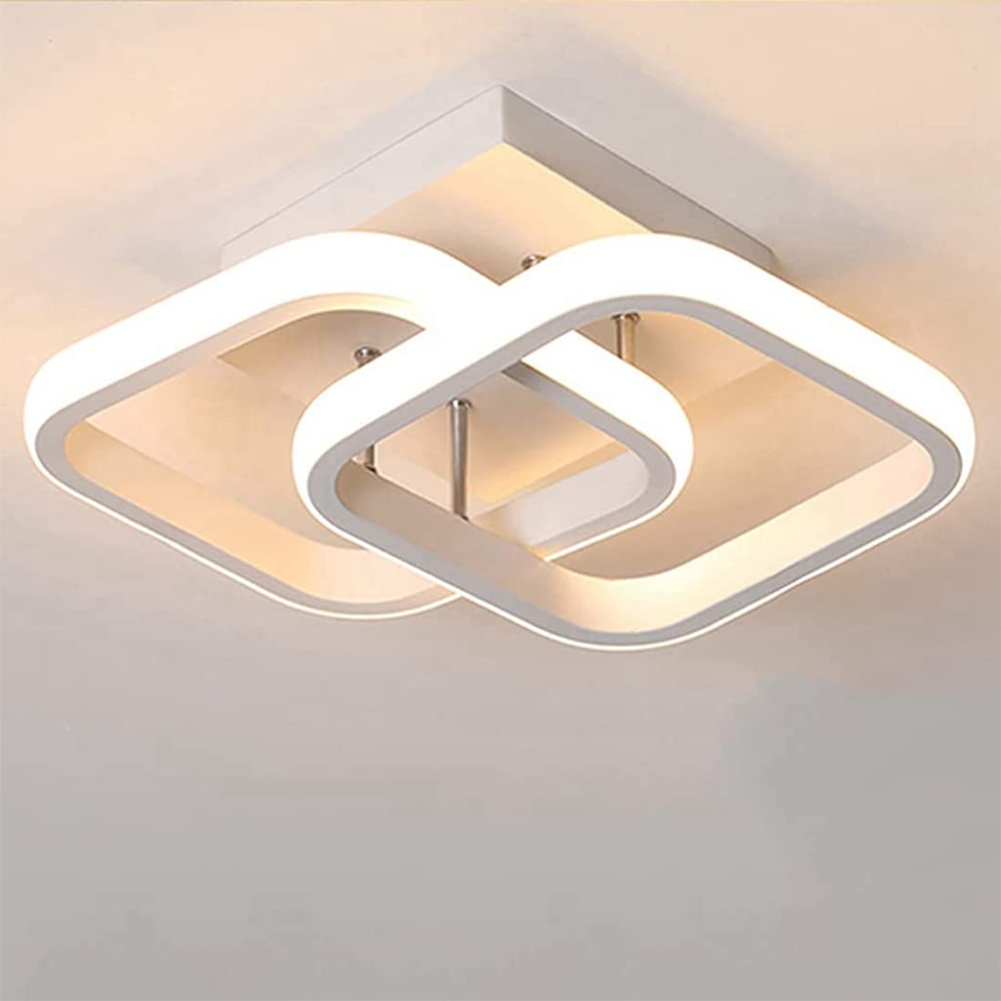 ELEPHANTBOAT® 22W Modern Ceiling Light LED Acrylic Dual Square LED Ceiling Lamps for Hallway Office Bedroom Kitchen Living Room Ceiling Light Warm White 3000K