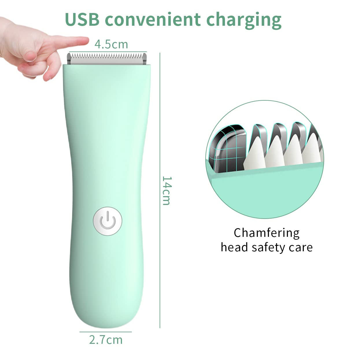 MAYCREATE Baby Hair Clipper with Ceramic Blades and 2 Guide Combs for Kids | IPX7 Waterproof Rechargeable Trimmer