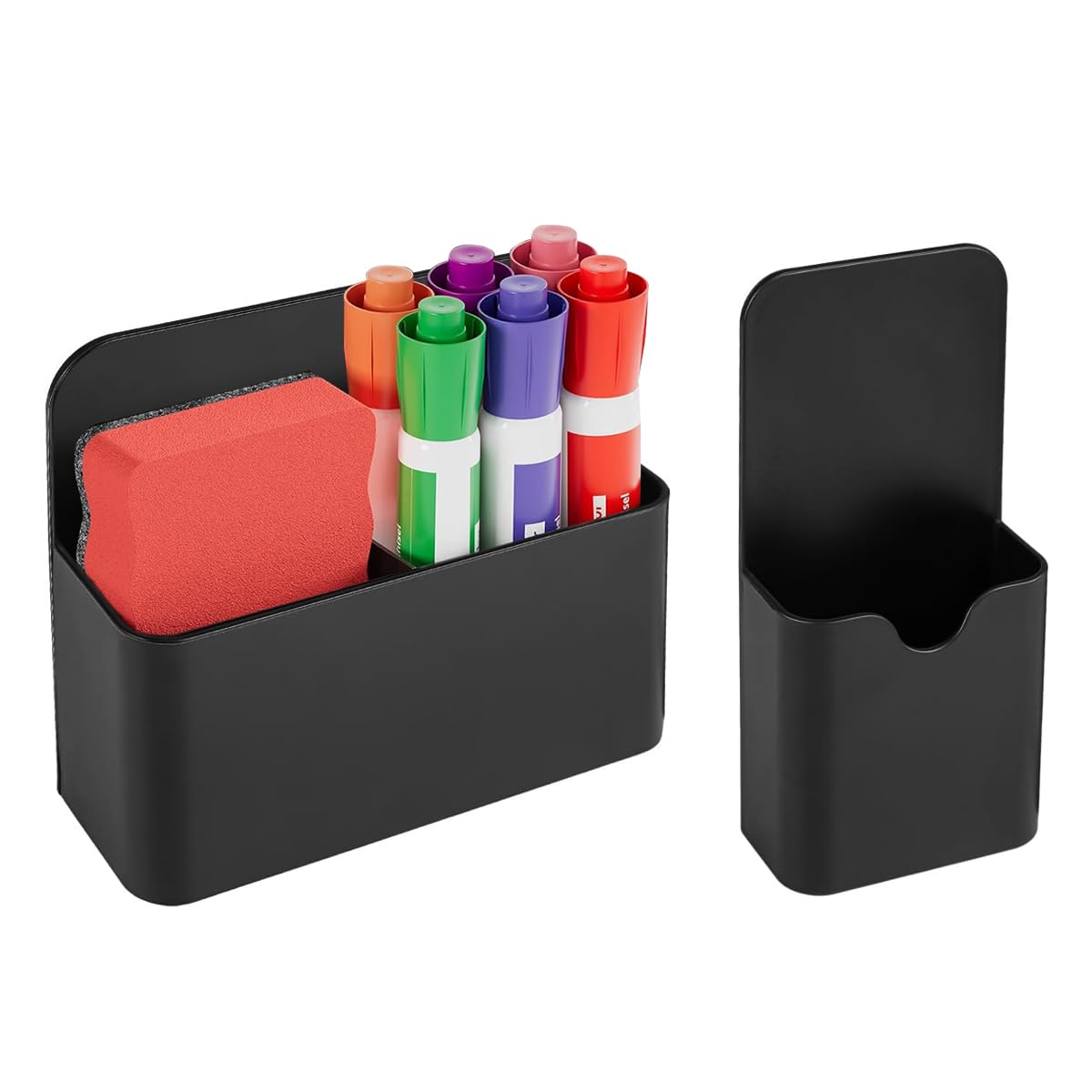 Climberty® Magnetic Pen Holder - 2 Pack Magnetic Dry Erase Marker Holder with Adjustable Dividers for Generous Compartments, Ideal for Refrigerator, Whiteboard, Locker Accessories, Office, Home