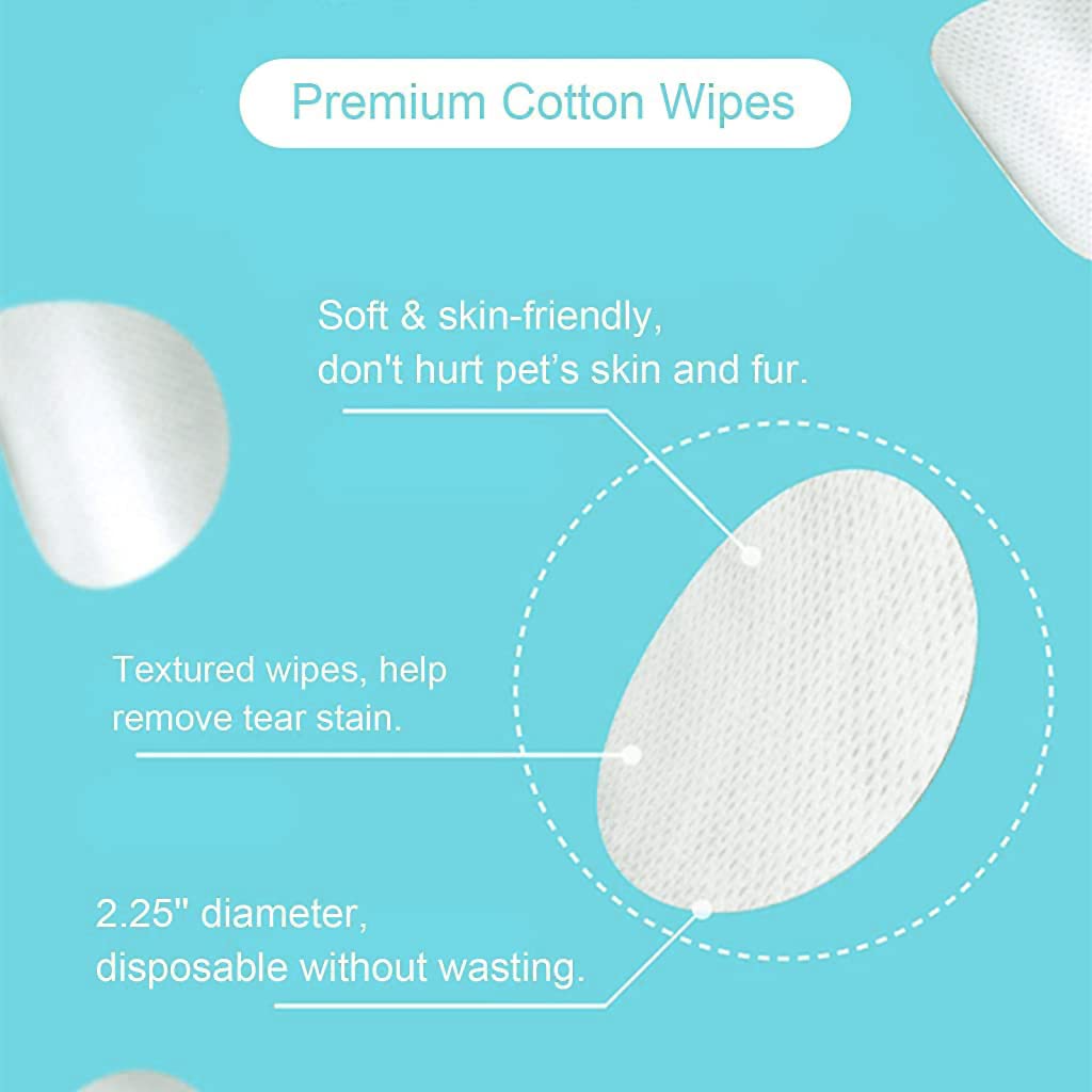 Qpets Pet Eye Cleaning Wipes for Dogs and Cats with 150 Sheets of Soft Cotton | Alcohol Free