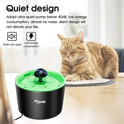 Qpets® Pet Cat Water Fountain, Auto Cat Dog Water Fountain Dog Water Dispenser with Filter,Water Dispenser for Cat, Dog Water Fountain Dog Water Fountain for Cats 1.6L USB Plug and Play