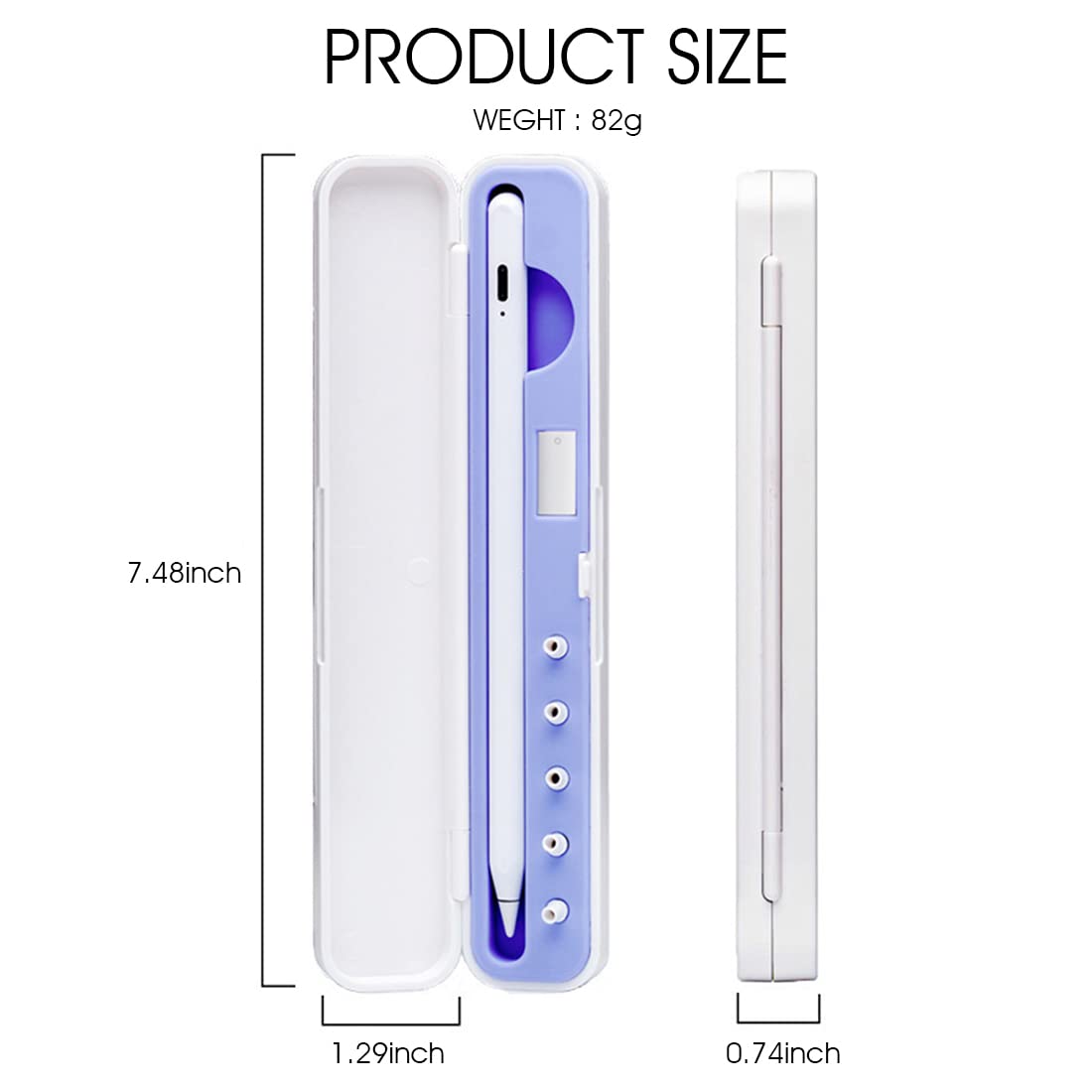 ZORBES Protective Pencil Case for Apple Pencil with Anti Slip Silicone Base and 190×19.5×33 mm Storage | ABS Shell for Secure Stylus Carrying