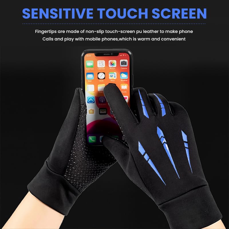 Zibuyu Riding Gloves for Winter Outdoor Use with Full Palm Anti Slip Grip & Touch Screen | Thermal Fleece Lined for Men and Women