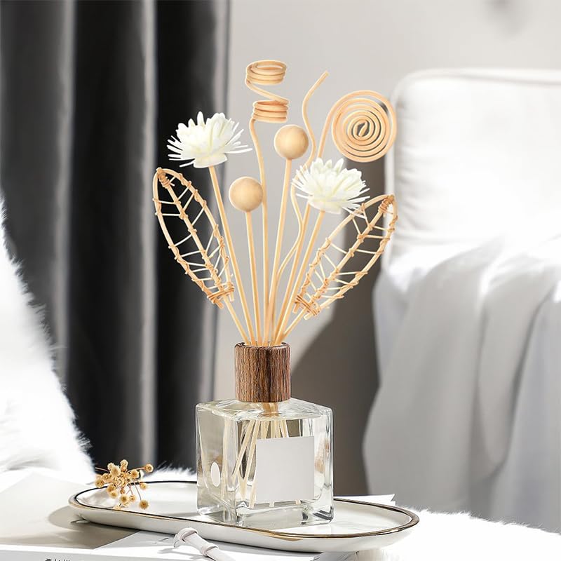 HASTHIP Reed Diffuser Sticks for Home and Office with 12Pcs 9.8 in Natural Rattan | Even Aroma Release