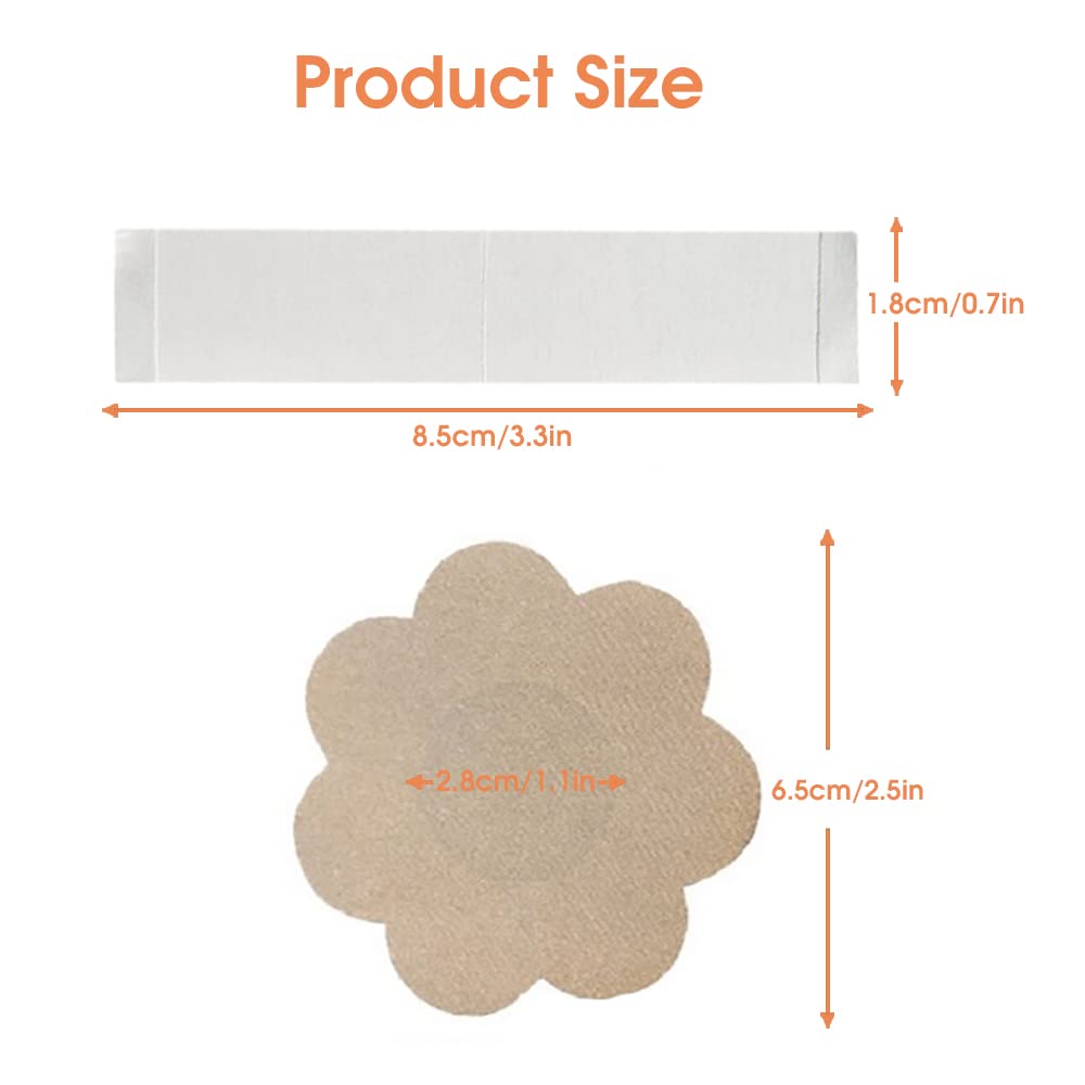 MAYCREATE Boob Tape for Breast Lift with 5cm×5m Free Cut Design and 10 Pair Nipple Covers | Beige