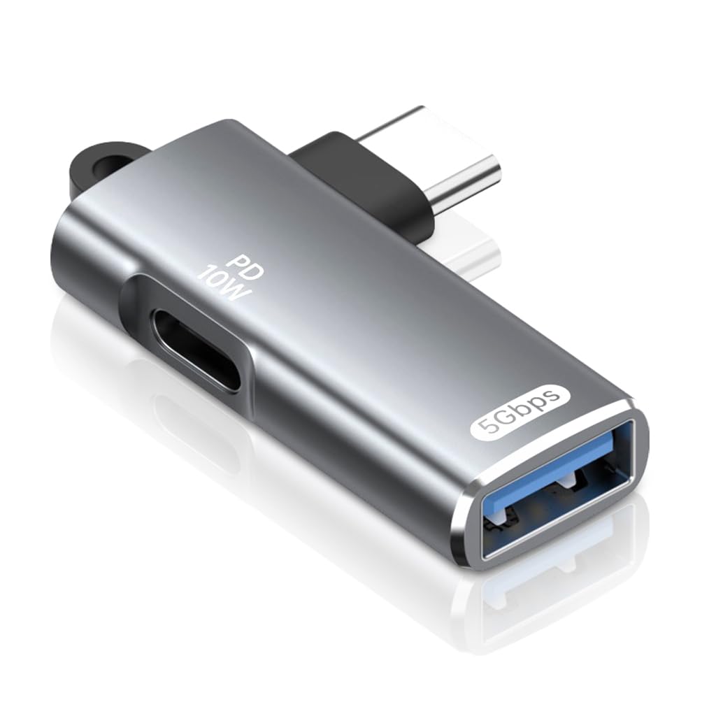 Verilux® TYPE C OTG Adapter 2 in 1 Type C to USB3.0 Adapter Type C Male to Female Support PD 100W Charging & 5Gpbs Data Transmission Universal OTG Adapter for iPhone 16/15, Galaxy S24/S23, MacBook Air