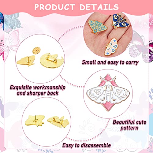 SANNIDHI® 18PCS Cute Butterfly Enamel Brooch Pins Alloy Brooches Pin for Clothes Scarf Backpack DIY Craft