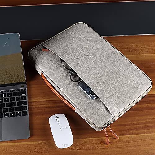 ZIBUYU® Slim Laptop Bag Stylish Waterproof Messenger Laptop Bag for Men & Women Strong Handle Windows/MacBook Sling Laptop Bags for Office, Travel (Elegant Gray) - 13.3 inch