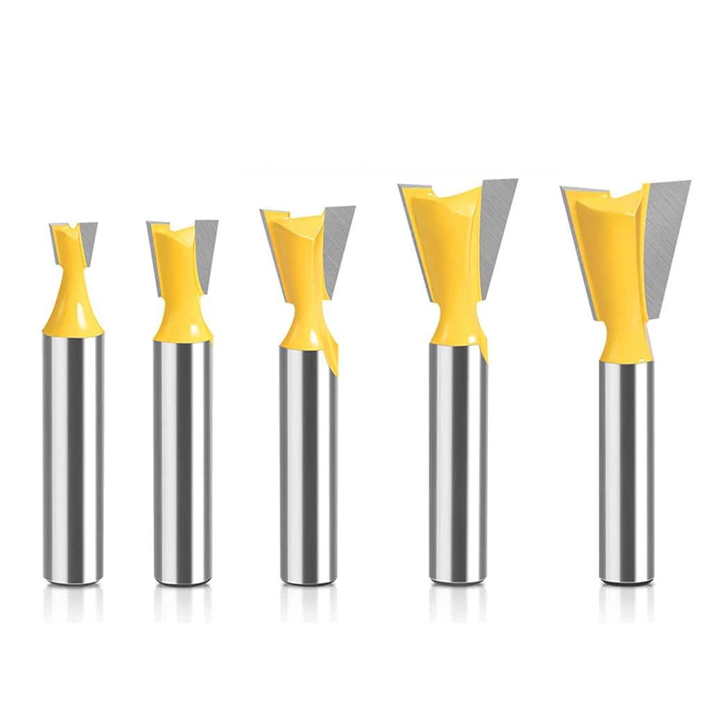 Serplex Router Bit Set for Woodworking with 1/4 in Shank and 5 Sizes Tungsten Steel Cutters