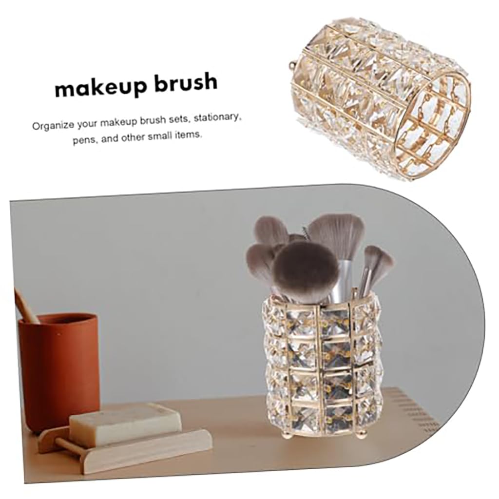 Zibuyu Crystal Beads Makeup Brush Holder for Vanity Decor and Organizer Storage