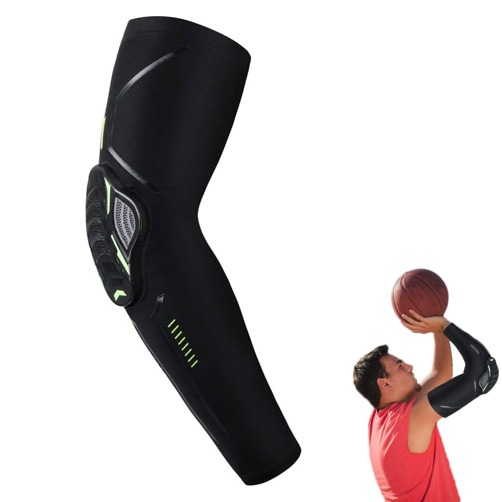 Proberos Compression Arm Sleeves for Sports with 10mm EVA Padding and Silicone Anti Slip | UV Protection