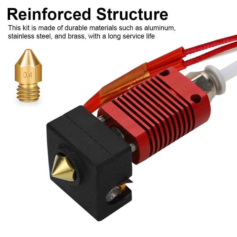 Serplex 3D Printer Extruder Kit for Ender 3 Series with 0.4mm Nozzle and 40cm Tubing | Aluminum Stainless Steel Build