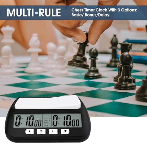 ZIBUYU® Digital Chess Clock Timer for Board Games Professional with Bonus Delay Count Down Up Function Batteries Not Included 2 PCS