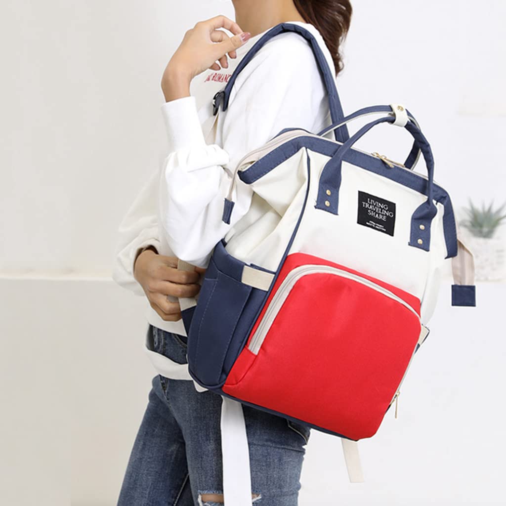 ZIBUYU Diaper Bag Backpack Mommy Large Capacity Diaper Bag with Thermal Insulation Design for Travel, Waterproof Printed Maternity Backpack Diaper Bag