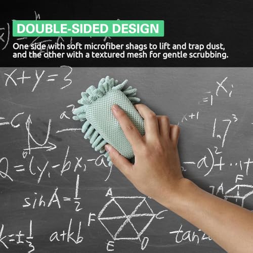 HASTHIP® Double-Sided Magnetic Whiteboard Eraser, Dry Erase Chenille Sponge Cleaner for White Boards, 12x7x3 cm, Pack of 4