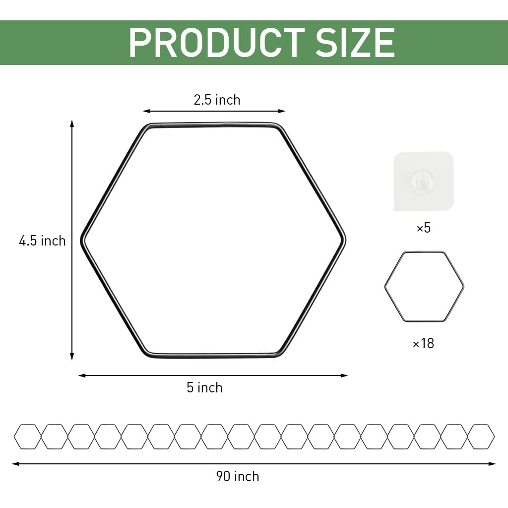 HASTHIP Garden Chain Trellis for Climbing Plants with 18Pcs 228cm Hexagon Metal Design | Indoor and Outdoor Wall Plant Support