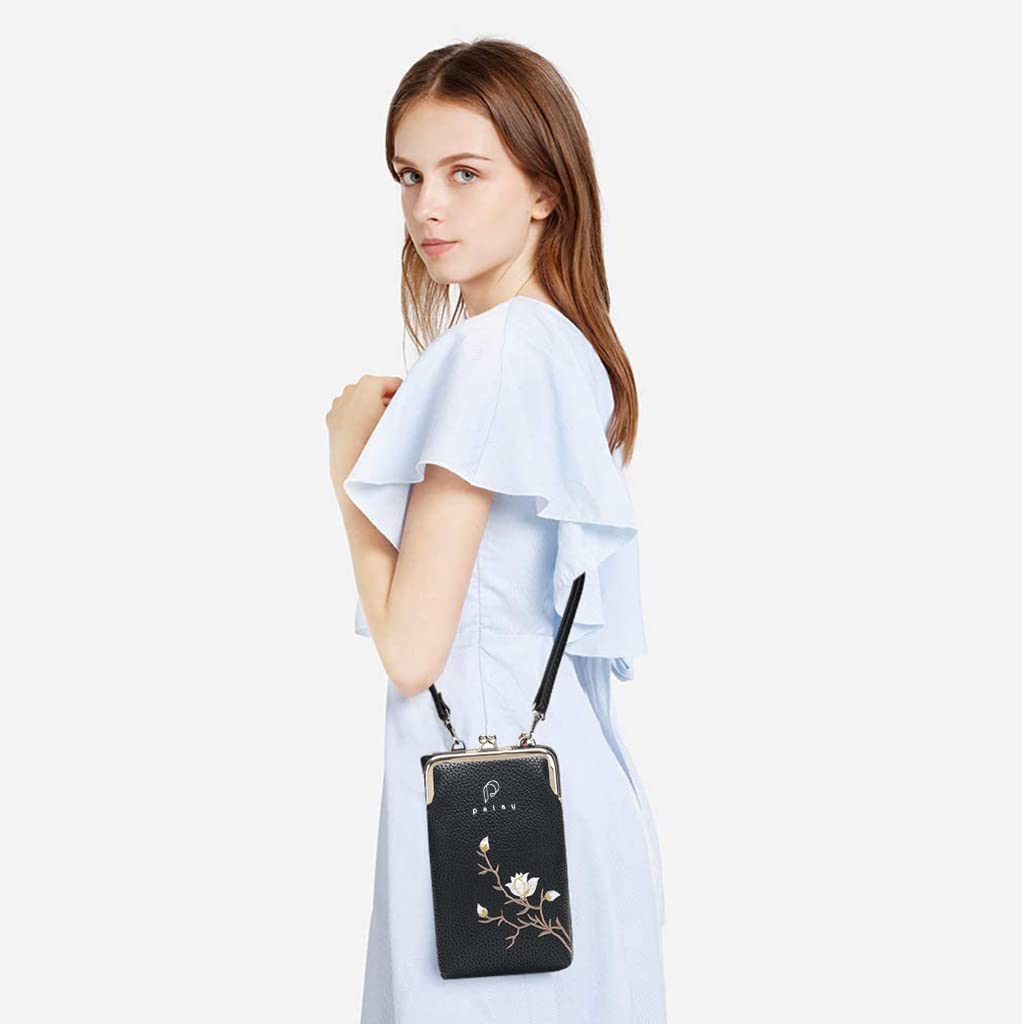 PALAY Crossbody Phone Bag for Women with 7.1x4.37x1.96 in Size and 6 Card Slots | PU Leather Mini Wallet