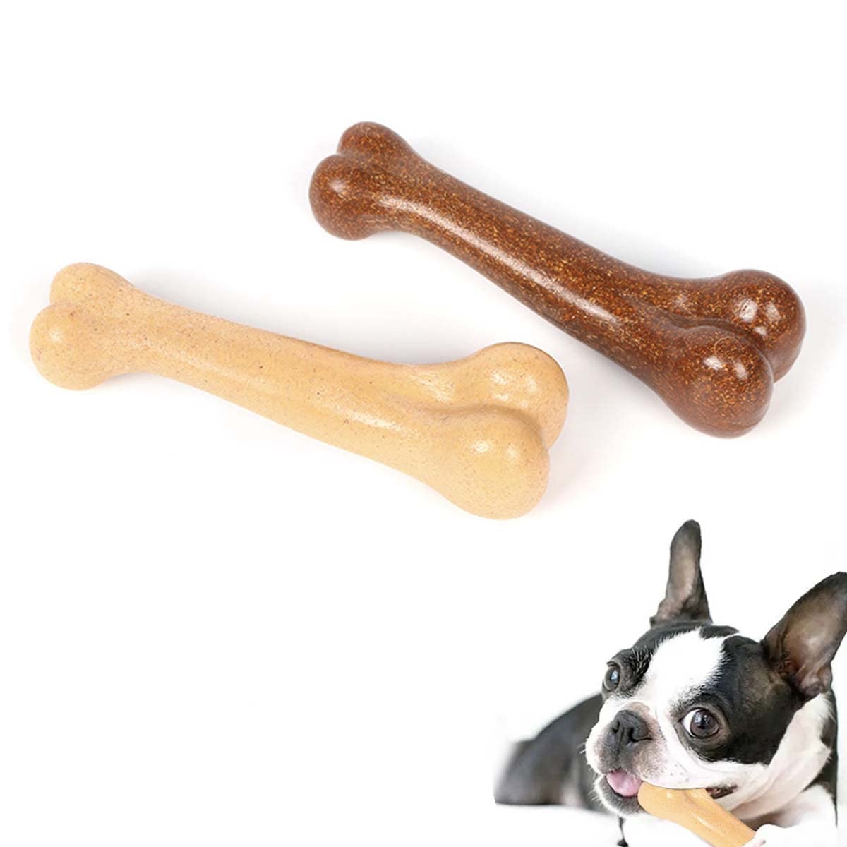 Qpets 2pcs Dog Toys for Puppies, Dog Bone Toy Molar Toy Puppy Teething Chew Stick Healthy Bone Toy Chew Toy for Small Dogs Safe and Non Toxic