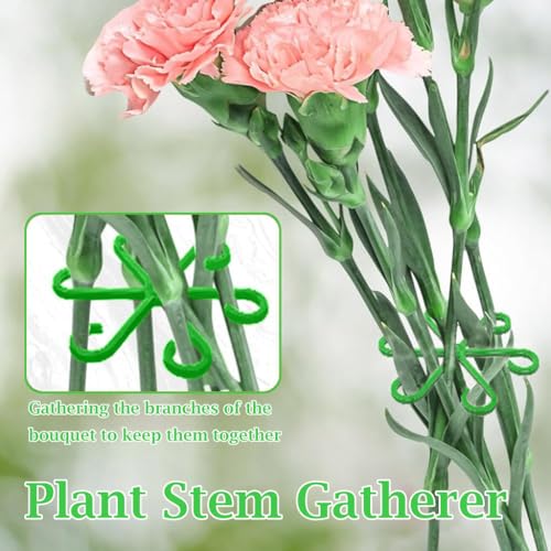 HASTHIP 4Pcs Plant Supports Multi Sizes Plant Supports Rings  6-Claw Plastic Plant Stem Supports