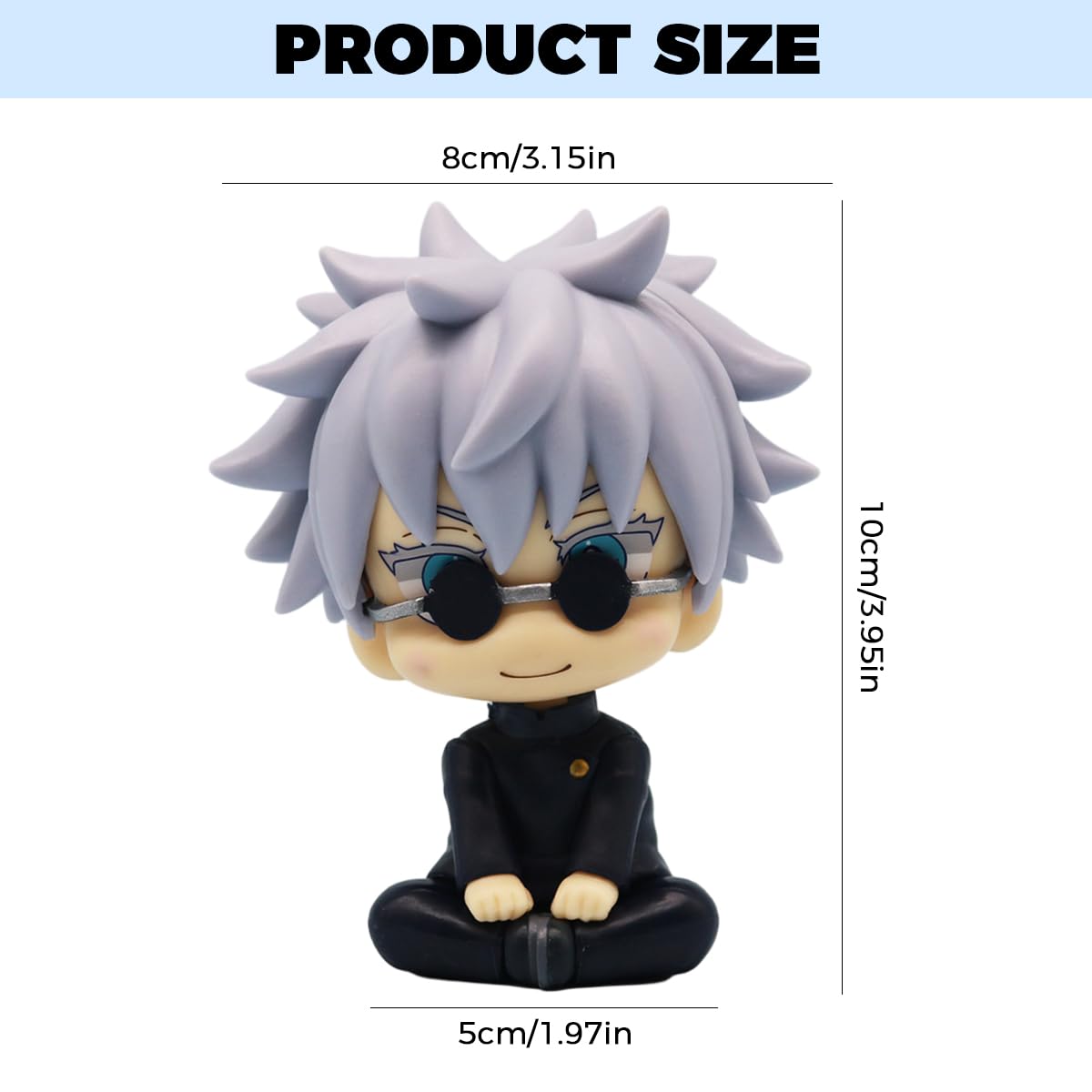 PATPAT Action Figure for Desk Decor featuring 4 in PVC Satoru Gojo Figurine | Gift for Fans