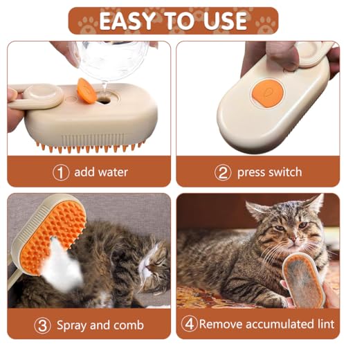 Qpets® 2 in 1 Cat Hair Remover Glove Pet Fur Remover Glove, Double Side Cat Dog Grooming Glove Brush for Shedding, Grooming Brush Glove Massage, Pet Hair Remover Shedding Glove, Dog Hair Brush