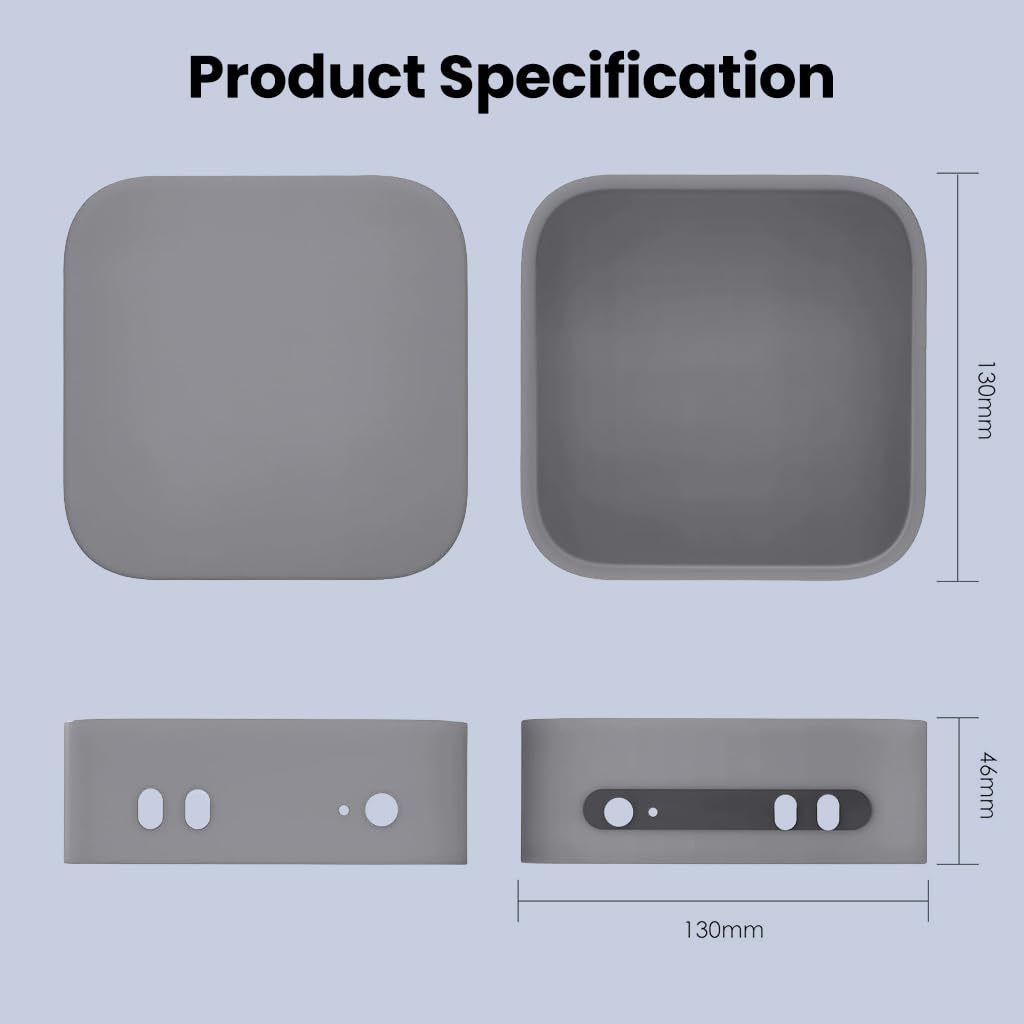 ZORBES Mac mini M4 Silicone Cover for Dustproof Protection featuring Precise Cutouts | Clear Anti Slip Skin
