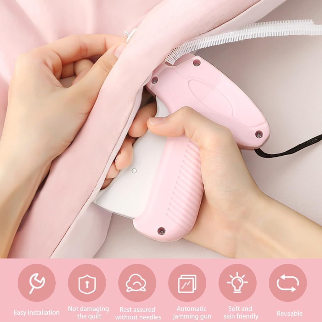 HASTHIP Quilt Basting Gun for Quilting and Bed Sheets with 220 pcs Pins and 3.7 cm Needle | Ergonomic Tagging Mechanism