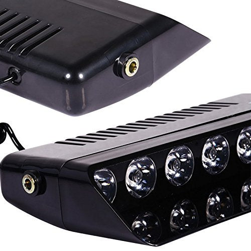 Police Light for Car with 14 Flash Modes and 4 Suction Cups, Red Blue 12V Interior Strobe | Universal for Truck SUV