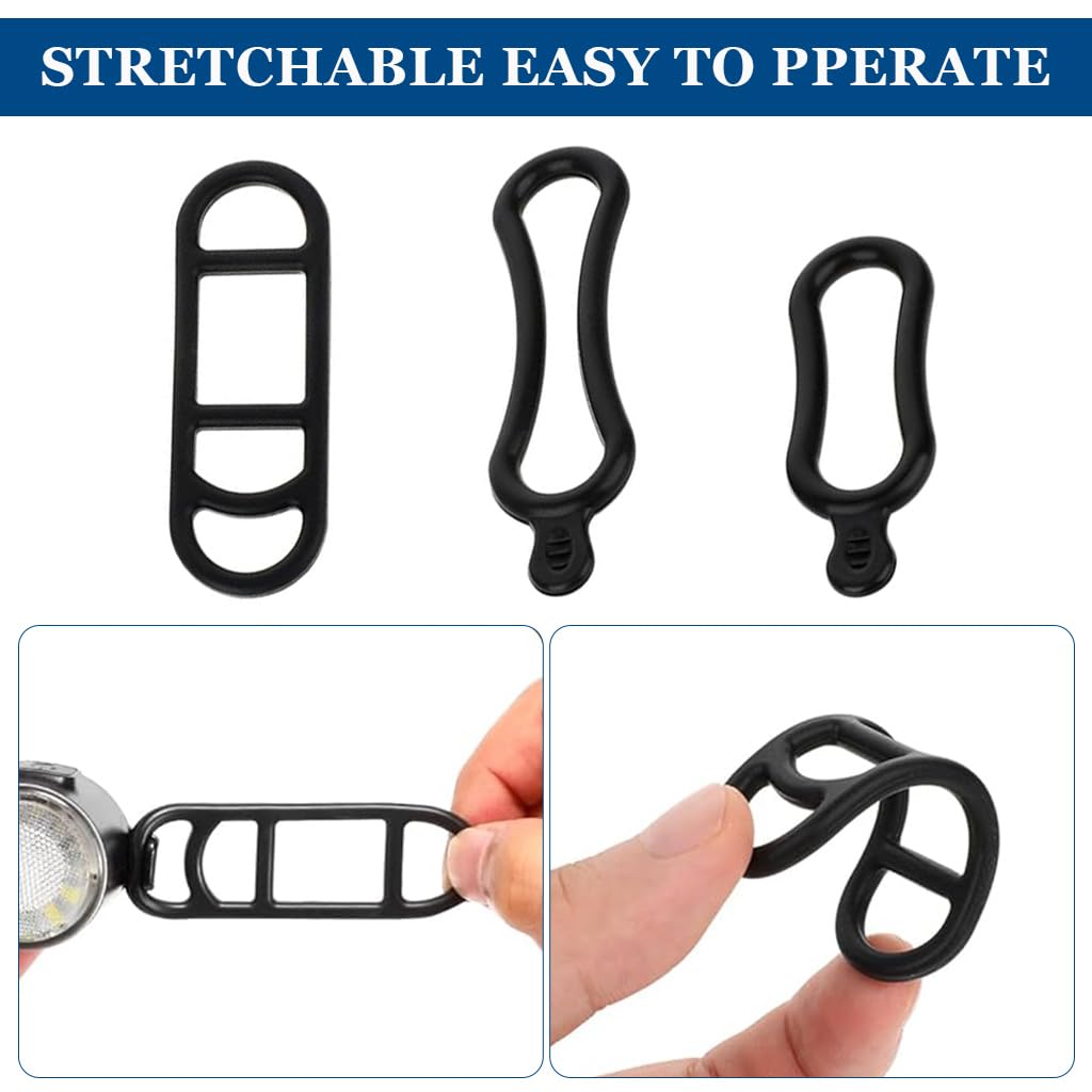 Proberos Bicycle Silicone Bands for Bike Lights and Phones featuring Elastic Rubber Grip | 10Pcs