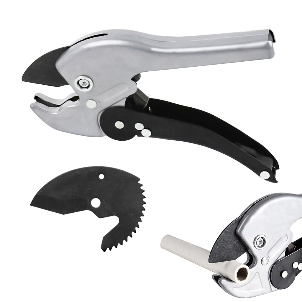 Serplex PVC Pipe Cutter for 1/8 to 1.5 in Tubes with Safety Lock and Ergonomic Handle