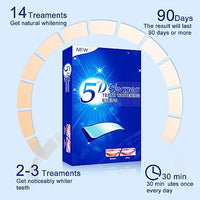 HANNEA® 14 Pairs Teeth Whitening Strip 5D Shimmer White Tooth Stickers with Teeth Shade Chart Professional Teeth Whitening Strip for Senstive Teeth Separate Package