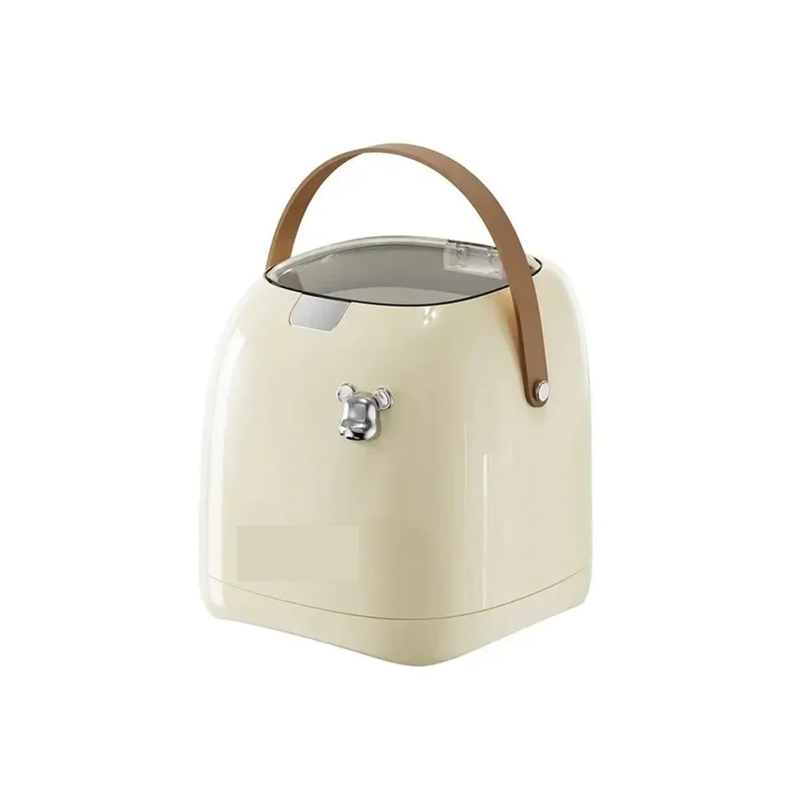HASTHIP® Trash Can Beishan 2L Luxury Desktop Small Paper Basket with Handle, Suitable for Offices, Bedrooms, Living Rooms Waterproof Trash Bin