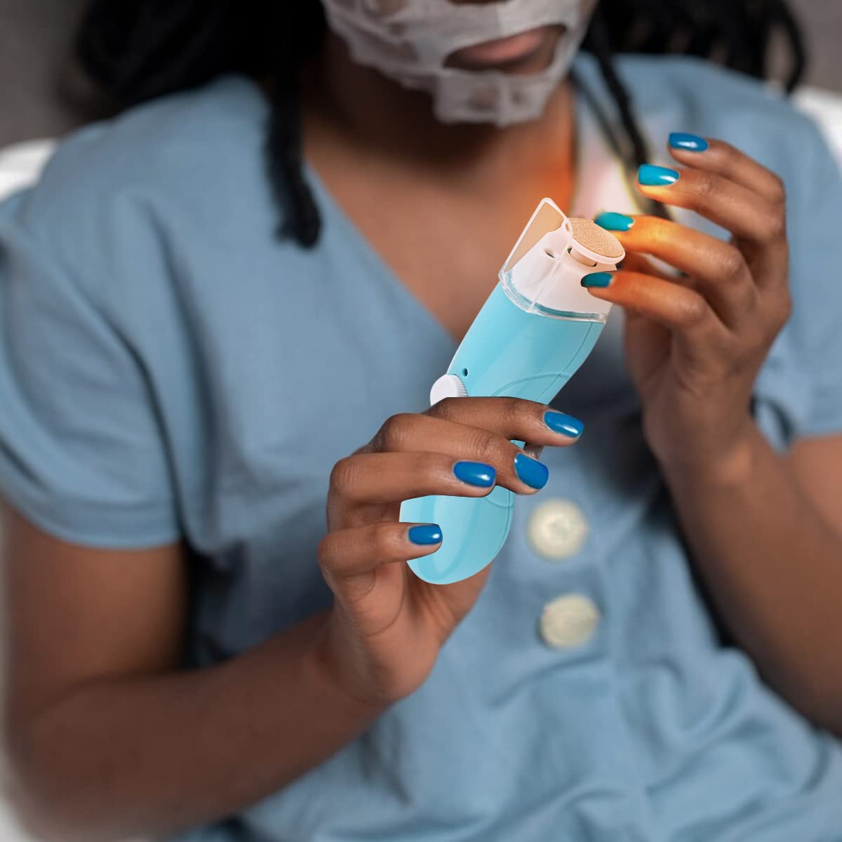 SNOWIE SOFT Rechargeable Nail Trimmer for Baby and Adult with 9 Grinder Bits featuring Bi Directional Speed Control and LED Light