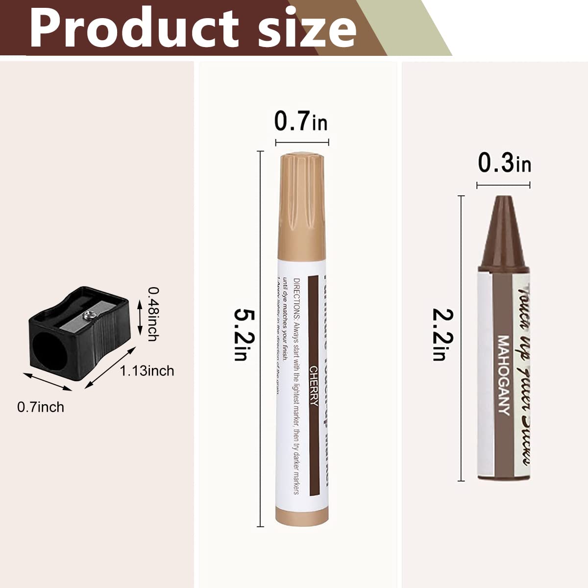 HASTHIP Furniture Touch Up Paint Marker Set for Wood Repair with 13 Pieces and Sharpener Kit