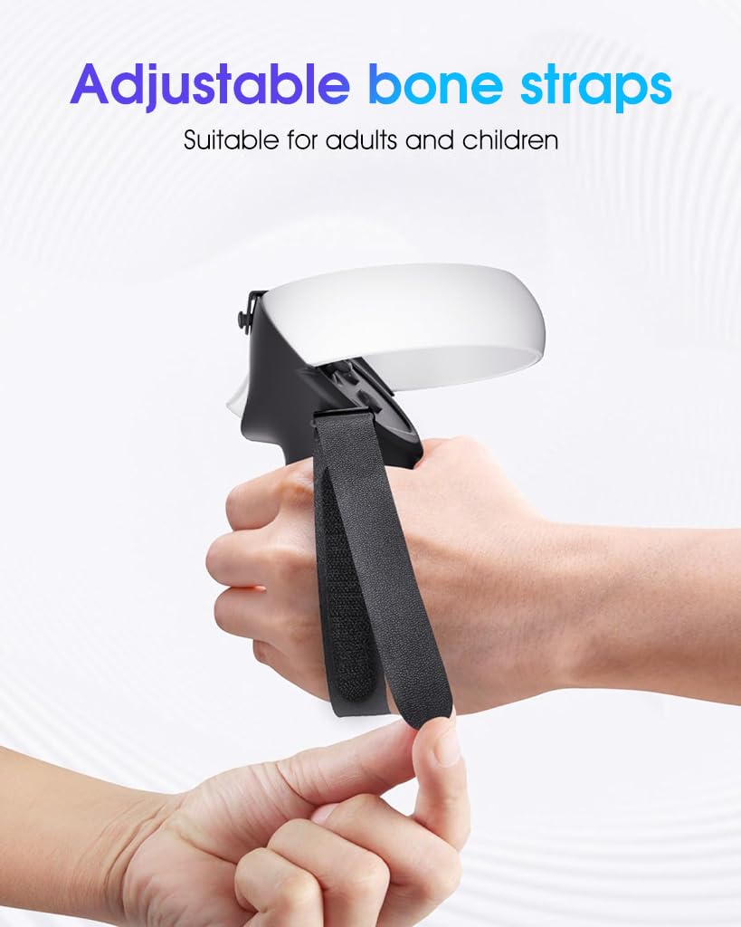 ZORBES Controller Grips Cover for Oculus Quest 2 with Non Slip Texture Silicone & Adjustable Strap | Protective VR Accessory