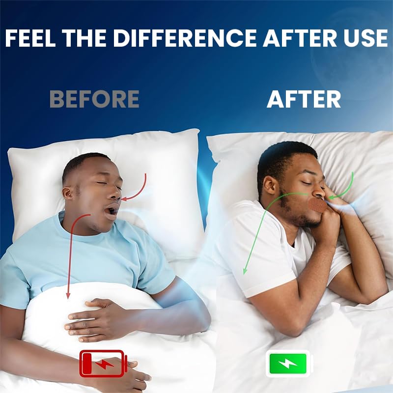 ZIBUYU Anti Snore Mouth Tape for Nasal Breathing Sleep with 30 Count Pre Cut Beige for Kids and Adults