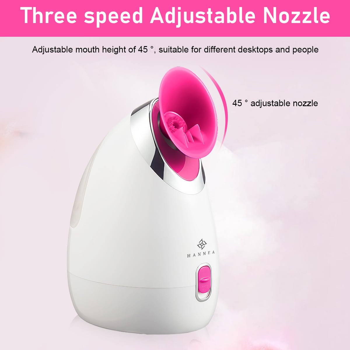HANNEA Steamer for Face and Cold with 30 sec Fast Mist and UV Sterile Steam | Adjustable Nozzle