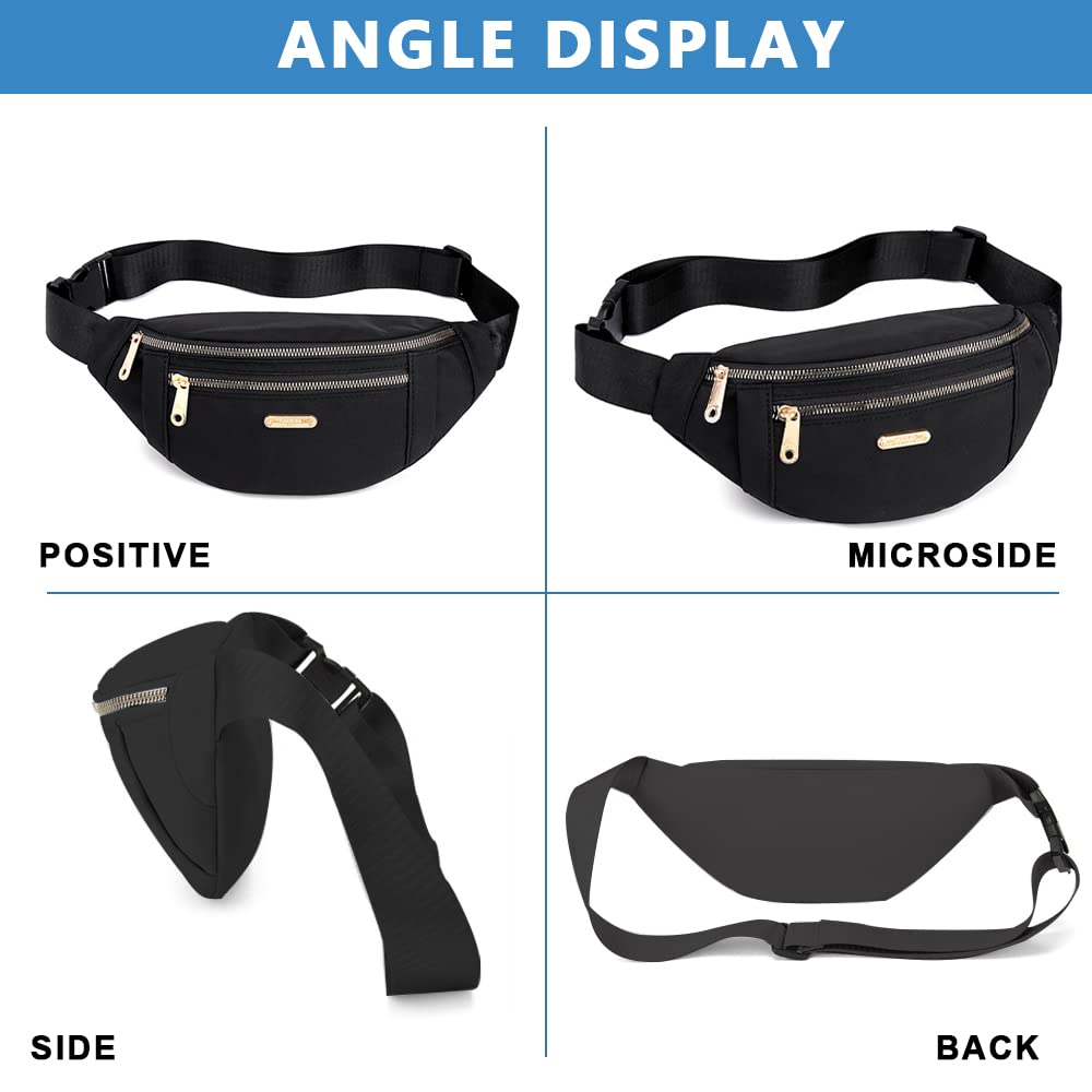 PALAY Waist Bags for Women with Adjustable Strap and Waterproof Oxford Cloth | 2PCS Lightweight Bumbag