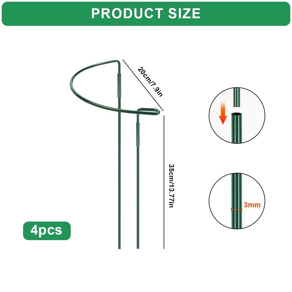 HASTHIP Plant Support Stakes for Planters with Half Open Top Frame | 20cm Dia x 35cm High