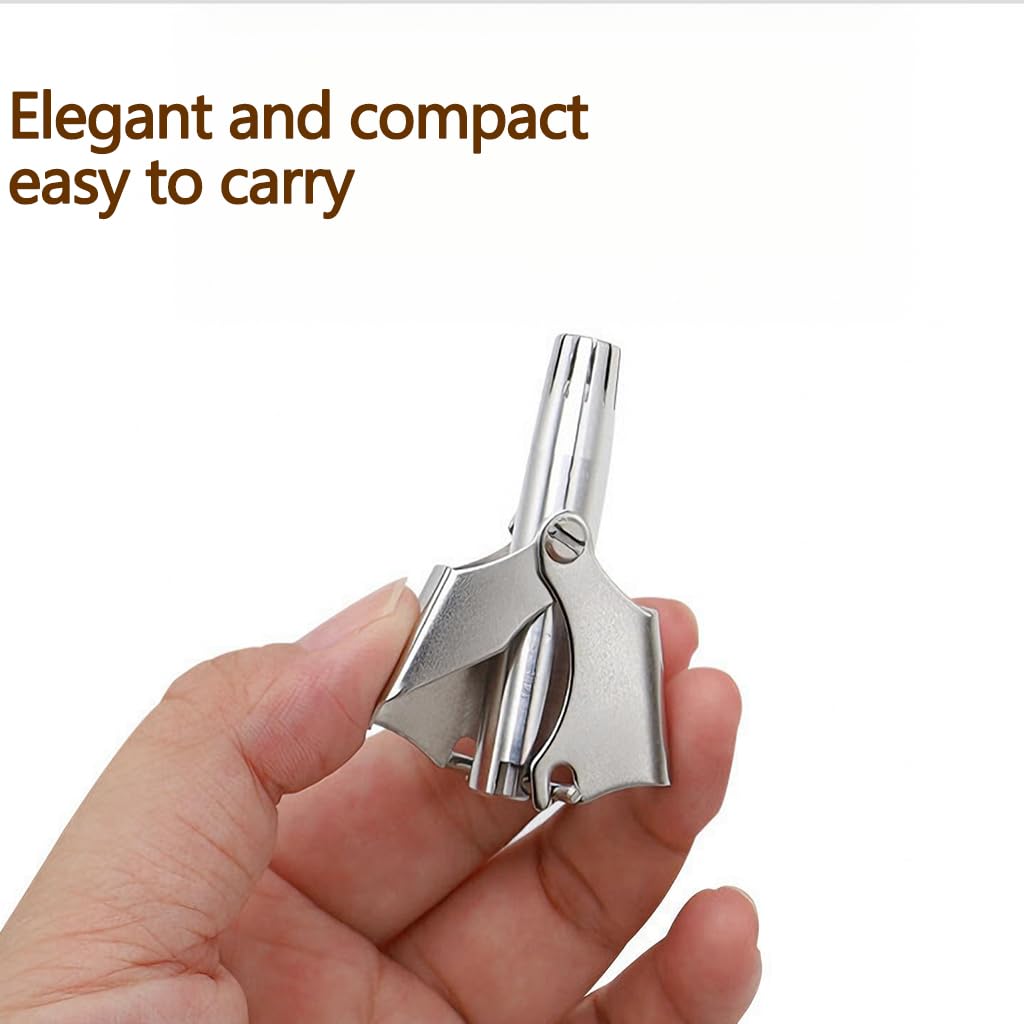 ZIBUYU Nose Hair Trimmer for Men and Women with 360° Rounded 12-Blade Cutter | Stainless Steel Manual Grooming Tool