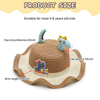 SNOWIE SOFT® Summer Straw Hats for Boys Girls 4-6-year-old Kids Cute Cartoon light weight breathable premium Hats Beach fishing Hats Ruffles Rim for Travel Outdoor Hat for Kids