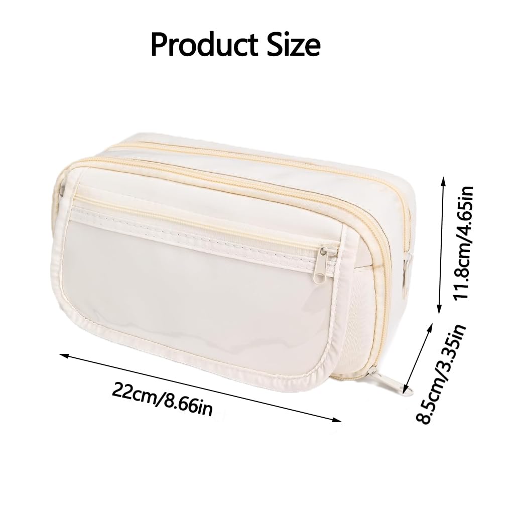Zibuyu Pencil Pouch for School and Office Supplies with Multi Layer Mesh Pockets Organizer