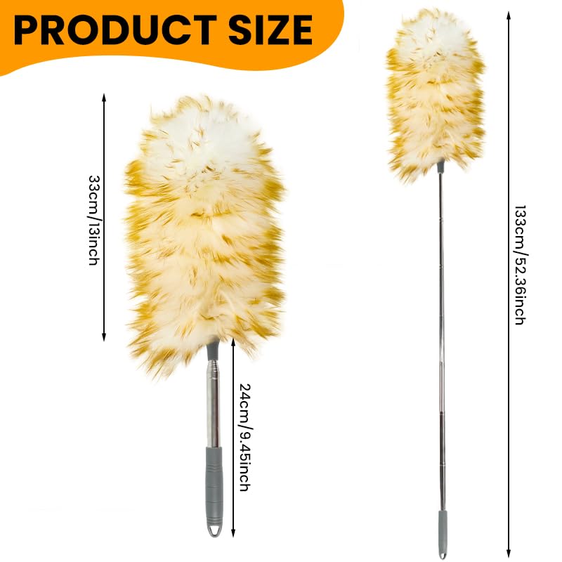 Supvox Telescopic Duster for Ceiling and Home Cleaning with Static Cling Wool Head 55 in