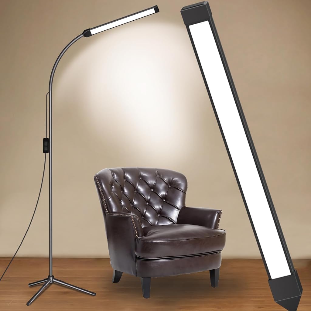 ELEPHANTBOAT LED Floor Lamp for Eyelash Extensions with 68 in Tripod and Flexible Gooseneck | USB Dimmable Light