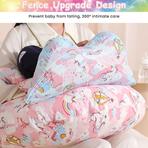 SNOWIE SOFT Baby Feeding Pillow for Mom Breastfeeding, Nursing Pillow with Infant Support Cushion, Multi Nursing Pad with Removable Neck Belt for Mom Baby Gifts