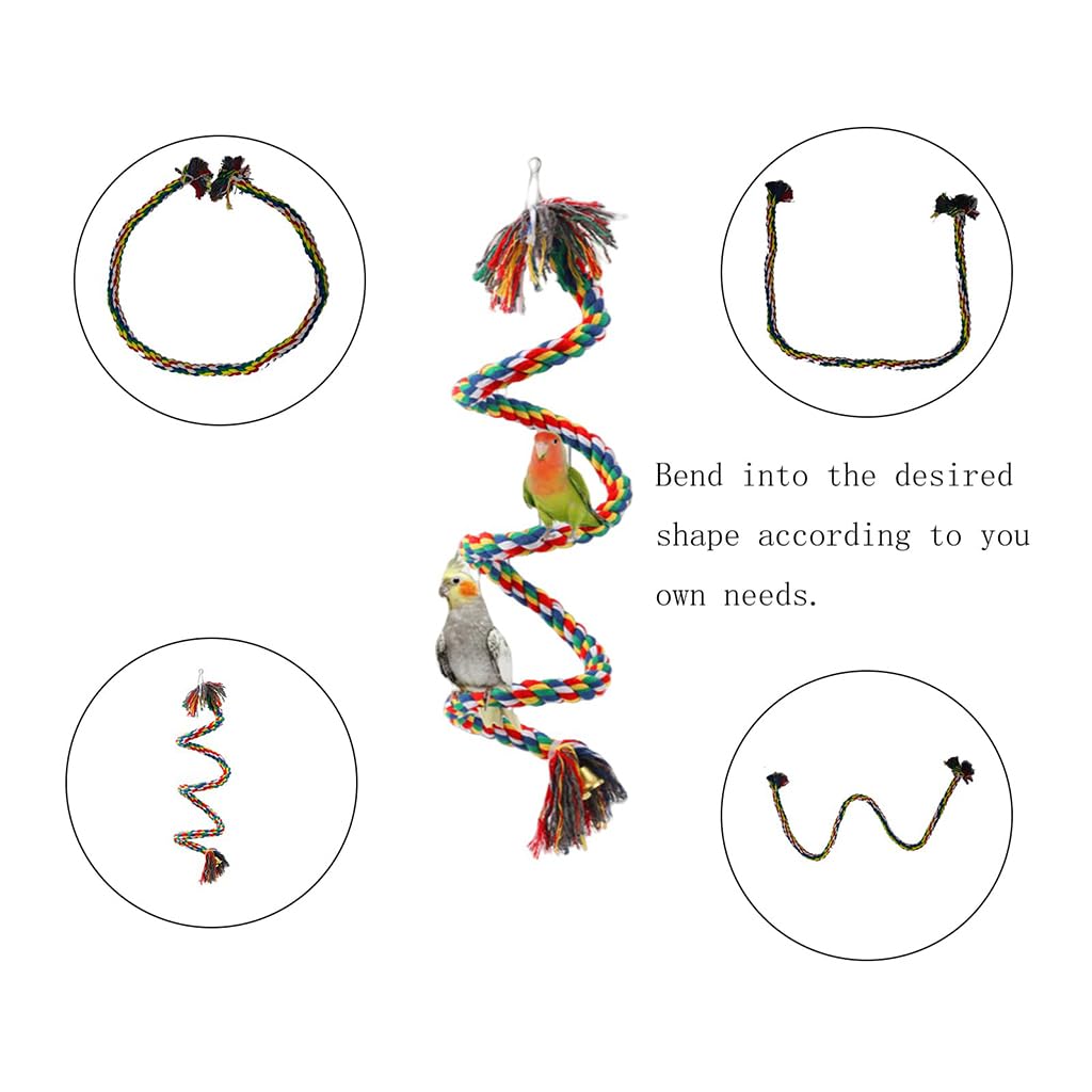 ZIBUYU Birds and Parrot Toy for Exercise with 1m Rope Perch and Steel Core | Colorful Swing