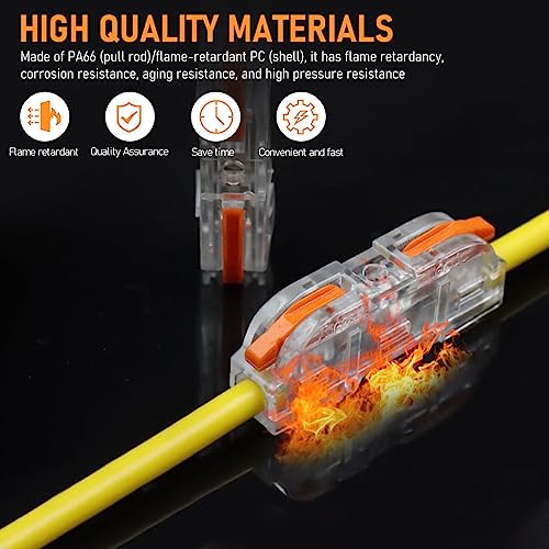 Serplex® 68PCS Wire Connector Cable Compact Single Assortment Splicing Lever Terminal for 28-12 AWG Soft and Hard Universal SPL-1